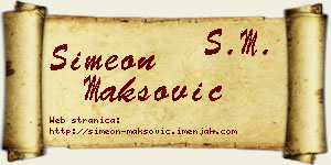 Simeon Maksović vizit kartica